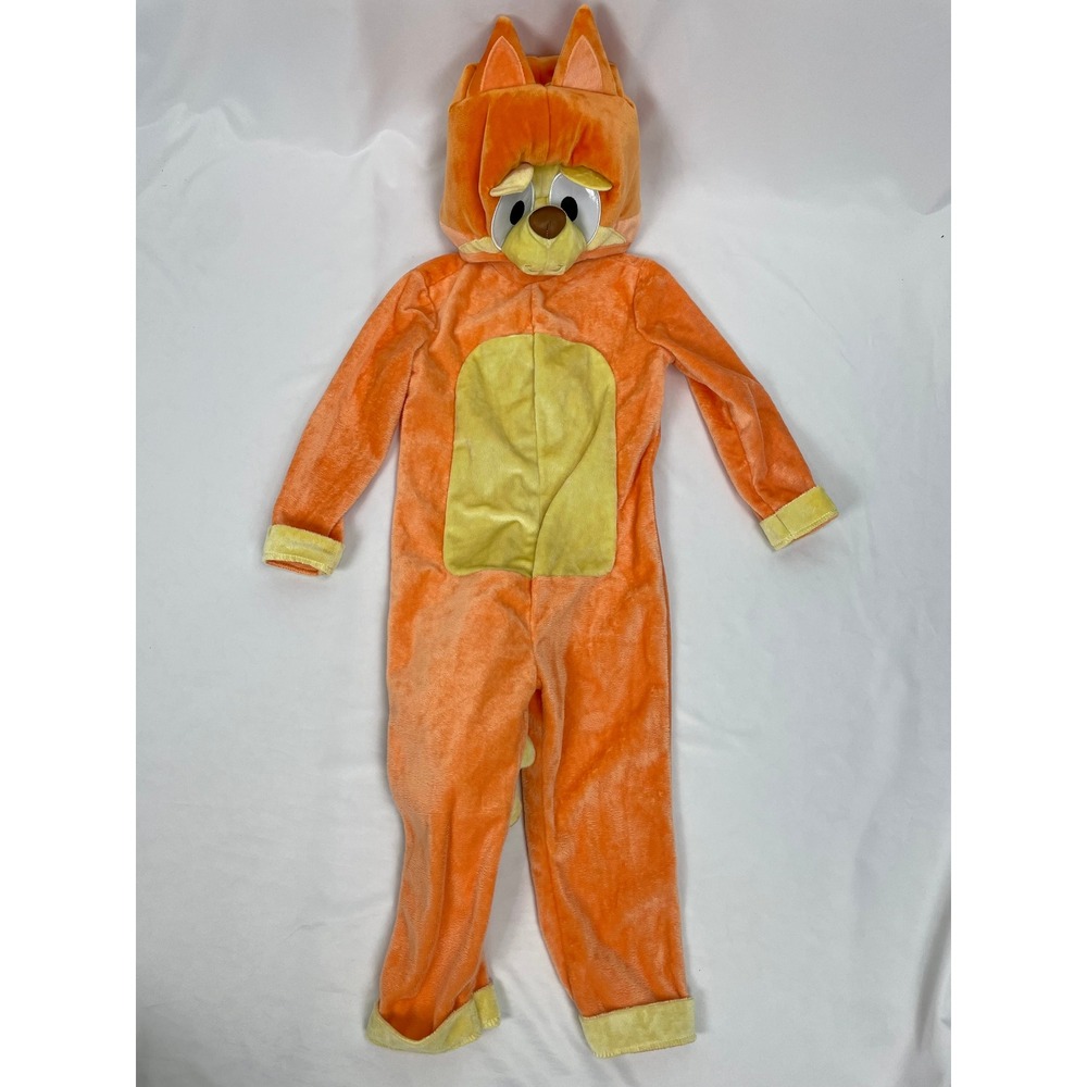Spirit Halloween Toddler 2T Bluey Bingo Costume Orange Plush Halloween Dress Up